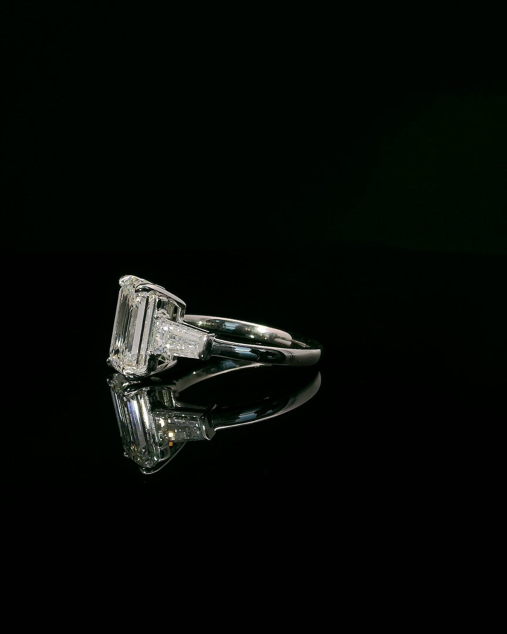 3.63CT Three Stone Emerald