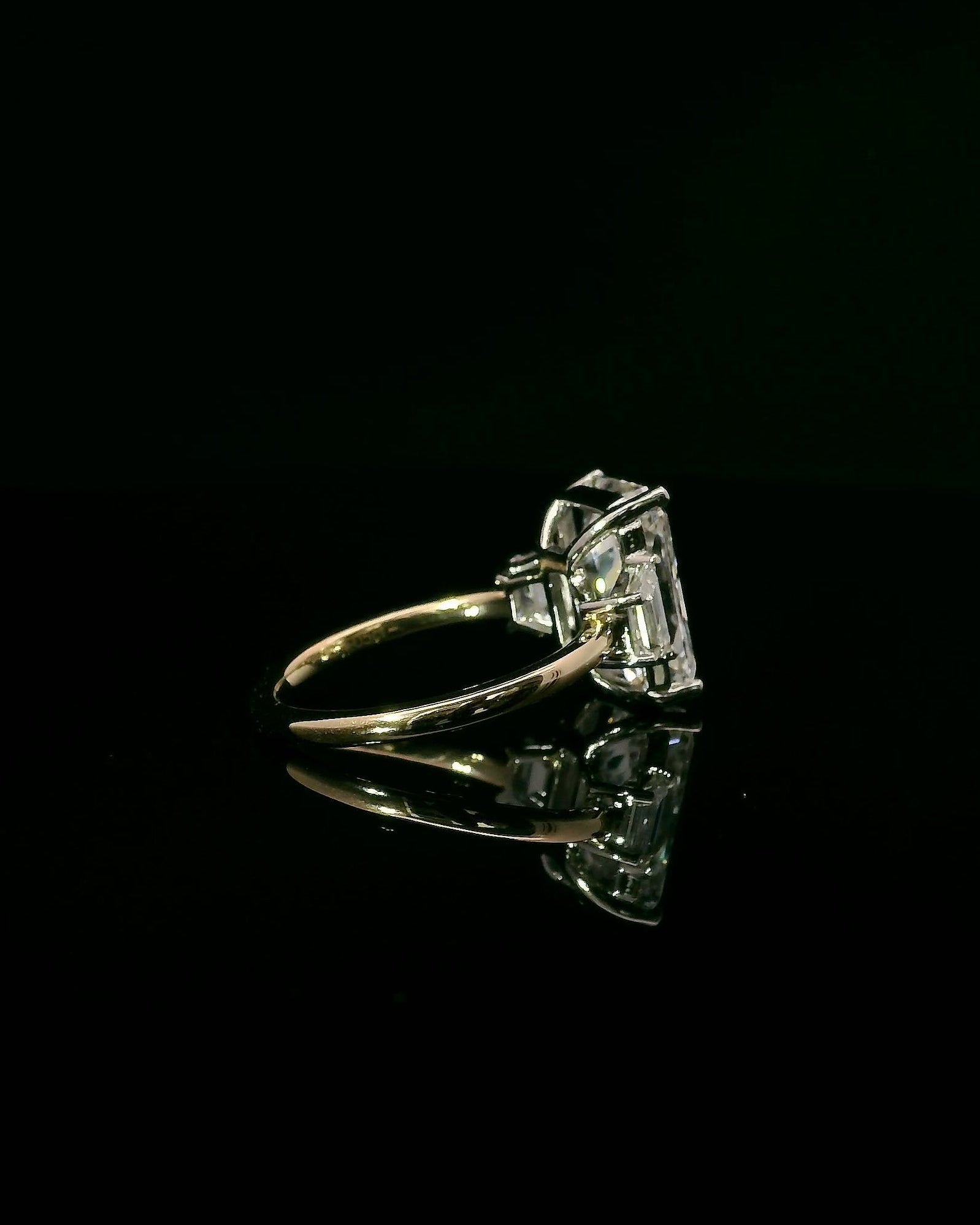4CT Radiant Three Stone Ring