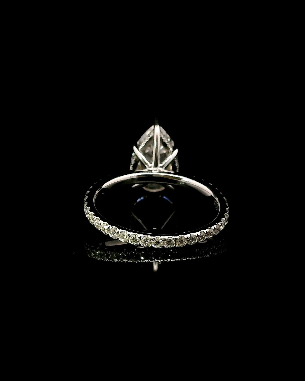 3.21CT Pear - Platinum Pave Band