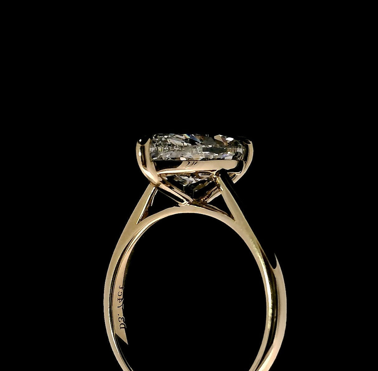 3.74CT Pear With Cathederal Setting