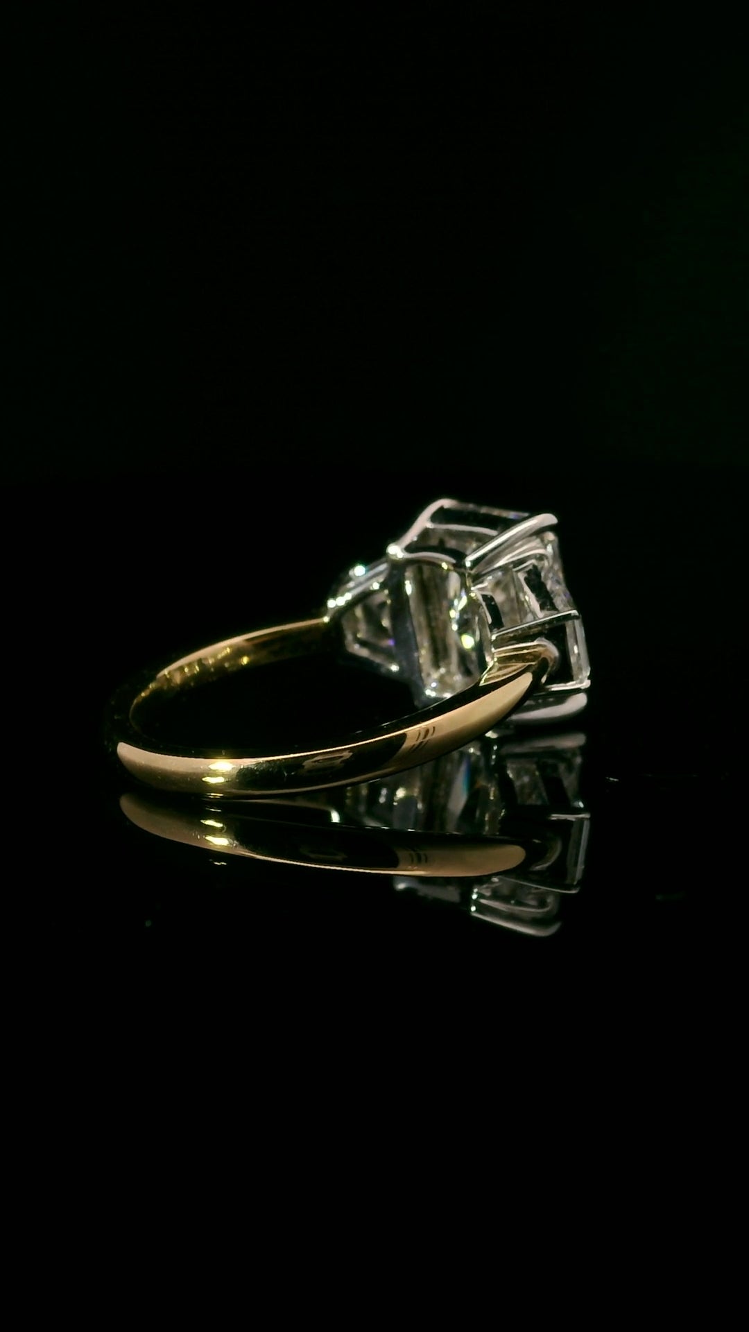 3.2CT Radiant Three Stone Ring