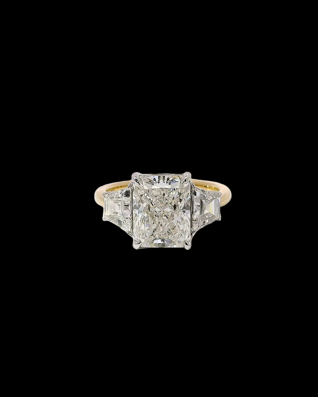 3.2CT Radiant Three Stone Ring