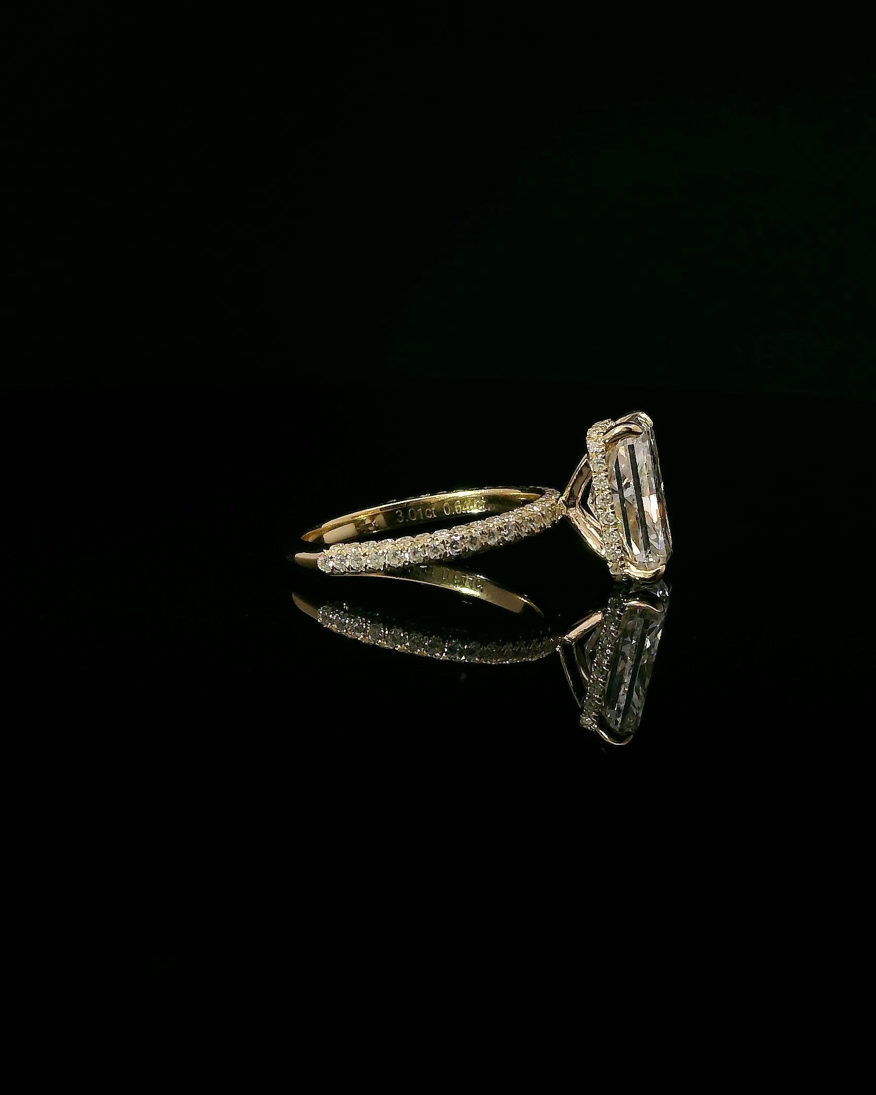 3.01CT Radiant - Triple Pave Band