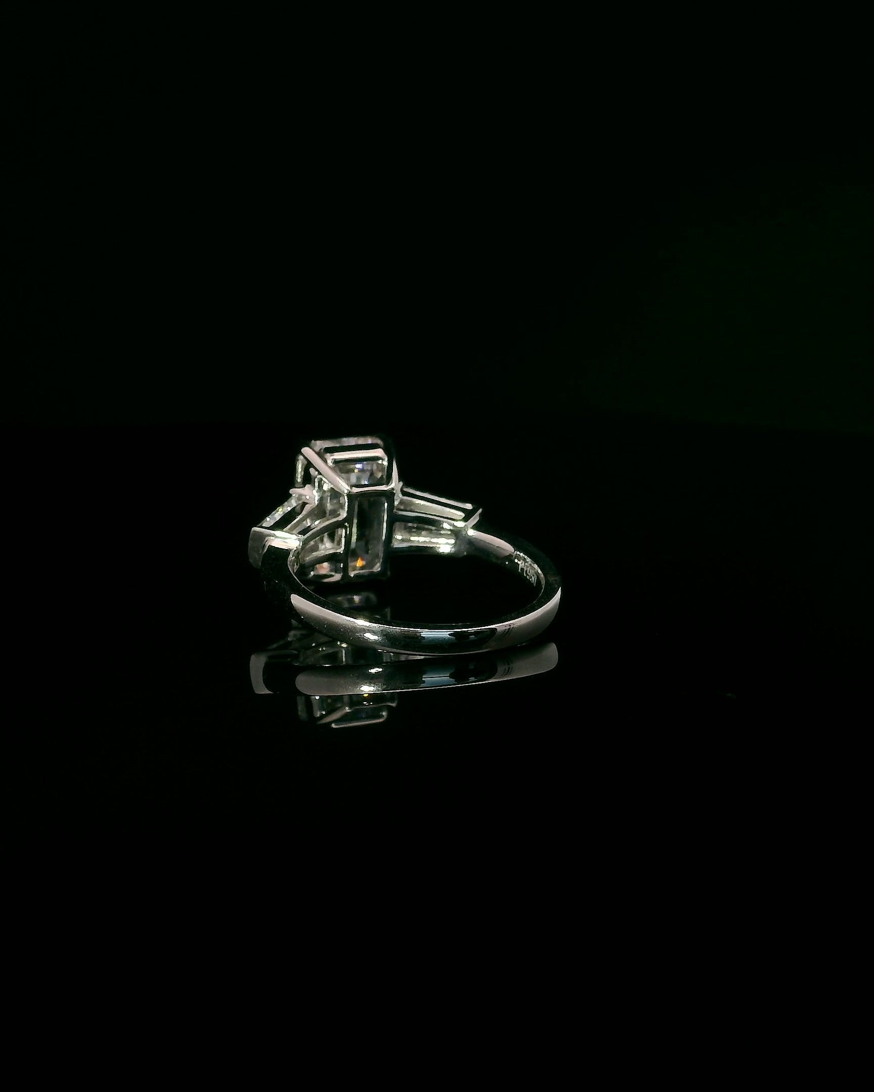 3.63CT Three Stone Emerald