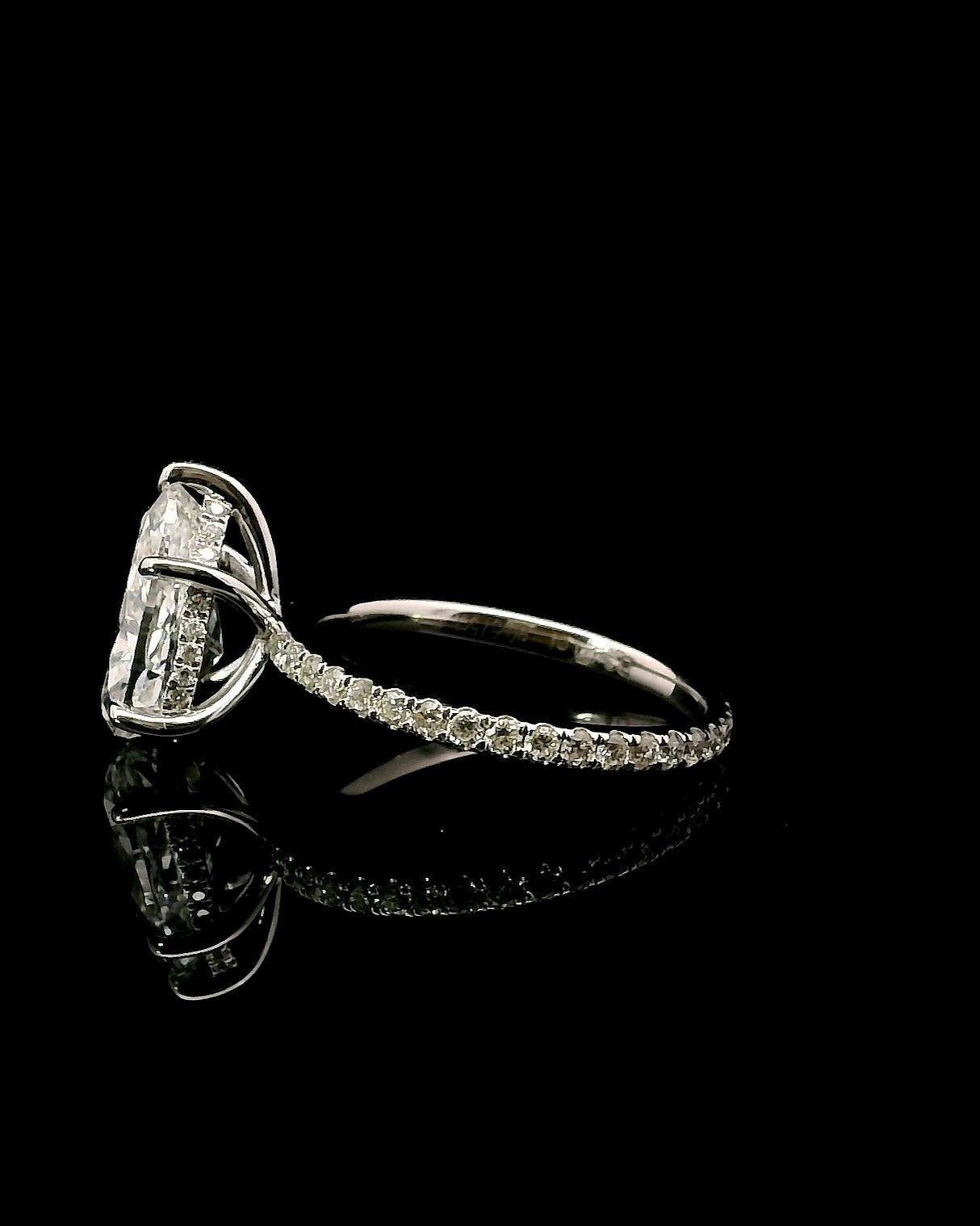 3.21CT Pear - Platinum Pave Band